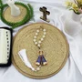 Dezena Carro de Nossa Senhora Aparecida Branco Strass - 10 mm