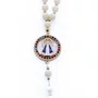 Dezena Carro de Nossa Senhora Aparecida Branca Strass Pompom - 8 mm