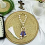Dezena Carro de Nossa Senhora Aparecida Branca Strass Pompom - 8 mm