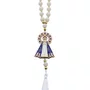 Dezena Carro de Nossa Senhora Aparecida Branca Strass Pompom