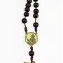Dezena de Carro São Miguel Arcanjo e São Cristóvão Madeira Marrom - 10 mm