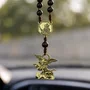 Dezena de Carro São Miguel Arcanjo e São Cristóvão Madeira Marrom - 10 mm
