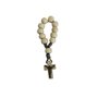 Dezena Madeira Marrom e Crucifixo - 8 Mm