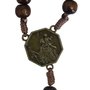 Dezena de Carro São Miguel e São Cristóvão Madeira Marrom - 10 mm