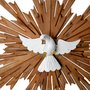 Divino Espírito Santo Madeira Clara Frizada Redondo Dupla - 68 Cm X 68 Cm