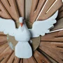 Divino Espírito Santo Madeira Clara Redondo Dupla - 55 cm x 55 cm
