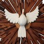 Divino Espírito Santo Madeira Escura Frizada Redondo Dupla - 70 cm x 74 cm