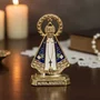 Enfeite de Nossa Senhora Aparecida Branco Plástico Autocolante - 8 cm