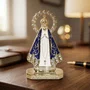 Enfeite de Nossa Senhora Aparecida Branco em Metal de Carro Autocolante - 5,5 cm