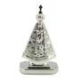 Enfeite de Nossa Senhora Aparecida Carro Metal Prata Autocolante - 5 cm