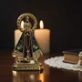 Enfeite de Nossa Senhora Aparecida Marrom Plástico Autocolante - 8 cm