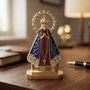 Enfeite de Nossa Senhora Aparecida Marrom em Metal de Carro Autocolante - 5,5 cm