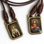Escapulário Cordão Nossa Senhora do Carmo Pingente Metal Ouro Velho