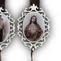 Escapulário de Porta Sagrado Coração de Jesus e Nossa Senhora do Carmo Sépia