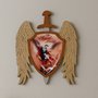 Escudo Alado com Espada São Miguel Arcanjo - 17 cm X 15 cm