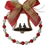 Guirlanda Sino Sagrada Família Dourado Pérola Vermelho - 16 cm x 15 cm