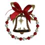 Guirlanda Sino Sagrada Família Dourado Pérola Vermelho - 16 cm x 15 cm