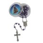 Terço de Nossa Senhora Aparecida Conta Botão de Rosa Roxo 5 mm