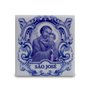 Imã Azulejo de São José - 4,5 cm X 4,5 cm 