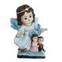 Imagem Anjo da Guarda Azul Infantil de Resina Nacional -10cm