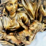 Imagem Busto Sagrada Família em Mármore com Pintura em Bronze - 25 cm