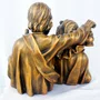 Imagem Busto Sagrada Família em Mármore com Pintura em Bronze - 25 cm