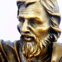 Imagem Busto Sagrada Família em Mármore com Pintura em Bronze - 25 cm