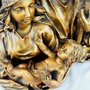 Imagem Busto Sagrada Família em Mármore com Pintura em Bronze - 25 cm