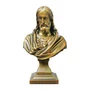 Imagem Busto Sagrado Coração de Jesus em Mármore com Pintura em Bronze - 26cm