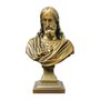 Imagem Busto Sagrado Coração de Jesus em Mármore com Pintura em Bronze - 26cm