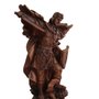 Imagem de Arcanjo São Miguel Resina Efeito Madeira - 16 cm