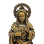 Imagem de Imaculado Coração de Maria de Mármore com Pintura em Bronze - 22 cm