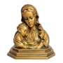 Imagem de Madona Busto de Mármore com Pintura em Bronze - 17 cm