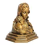 Imagem de Madona Busto de Mármore com Pintura em Bronze - 17 cm