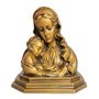 Imagem de Madona Busto de Mármore com Pintura em Bronze - 17 cm