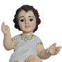Imagem de Menino Jesus com Veste Branca de Resina Nacional - 12 cm