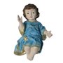 Imagem de Menino Jesus Perna Junta Veste Azul de Resina Nacional - 17 cm