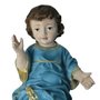 Imagem de Menino Jesus Perna Junta Veste Azul de Resina Nacional - 17 cm