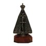 Imagem de Nossa Senhora Aparecida de Metal Ouro Velho Base Madeira - 14 cm