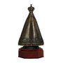 Imagem de Nossa Senhora Aparecida de Metal Ouro Velho Base Madeira - 14 cm