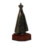 Imagem de Nossa Senhora Aparecida de Metal Ouro Velho Base Madeira - 14 cm
