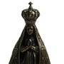 Imagem de Nossa Senhora Aparecida de Metal Ouro Velho Base Madeira - 14 cm