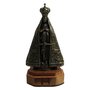Imagem de Nossa Senhora Aparecida de Metal Ouro Velho Base Madeira - 14 cm