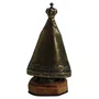 Imagem de Nossa Senhora Aparecida de Metal Ouro Velho Base Madeira - 9 cm
