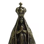 Imagem de Nossa Senhora Aparecida de Metal Ouro Velho Base Madeira - 9 cm