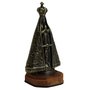 Imagem de Nossa Senhora Aparecida de Metal Ouro Velho Base Madeira - 9 cm
