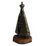 Imagem de Nossa Senhora Aparecida de Metal Ouro Velho Base Madeira - 9 cm