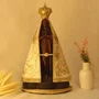 Imagem de Nossa Senhora Aparecida Manto Marfim de Resina Nacional - 38 cm