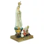 Imagem de Nossa Senhora de Fátima com Pastores de Resina Importada com Coroa - 22 cm