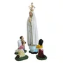 Imagem de Nossa Senhora de Fátima com Pastores de Resina Nacional com Coroa - 29 cm
